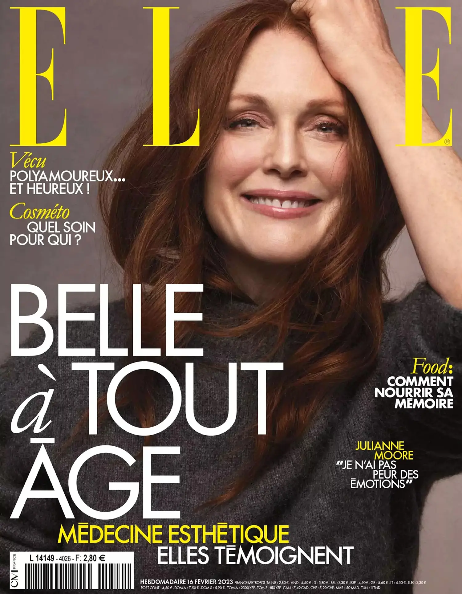 Julianne Moore covers Elle France February 16th, 2023 by Craig McDean