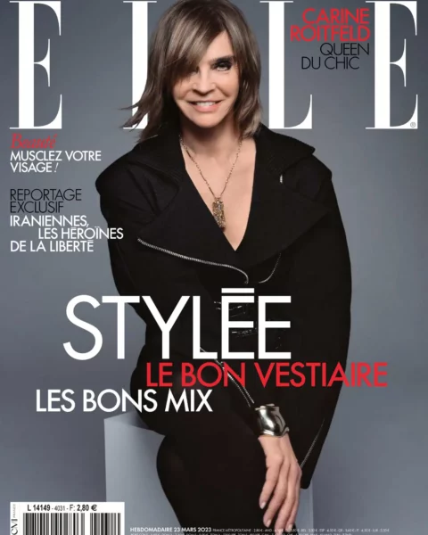 Carine Roitfeld covers Elle France March 23rd, 2023 by Brigitte Niedermair