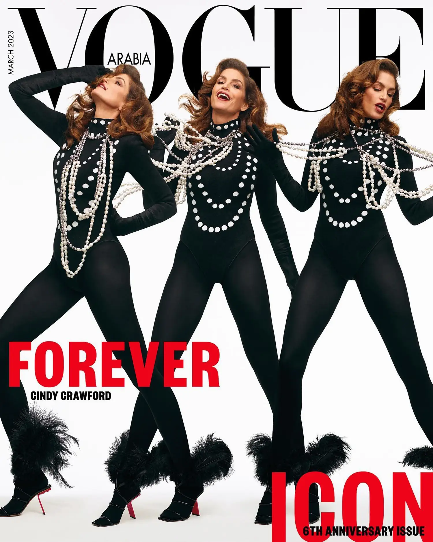 Cindy Crawford covers Vogue Arabia March 2023 by Thomas Whiteside
