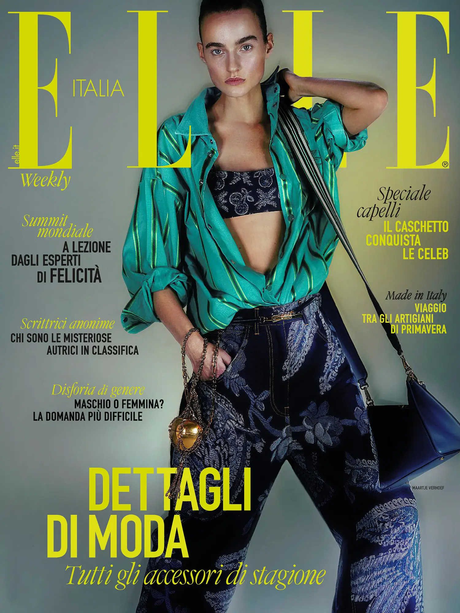 Maartje Verhoef covers Elle Italia March 16th, 2023 by Xavi Gordo