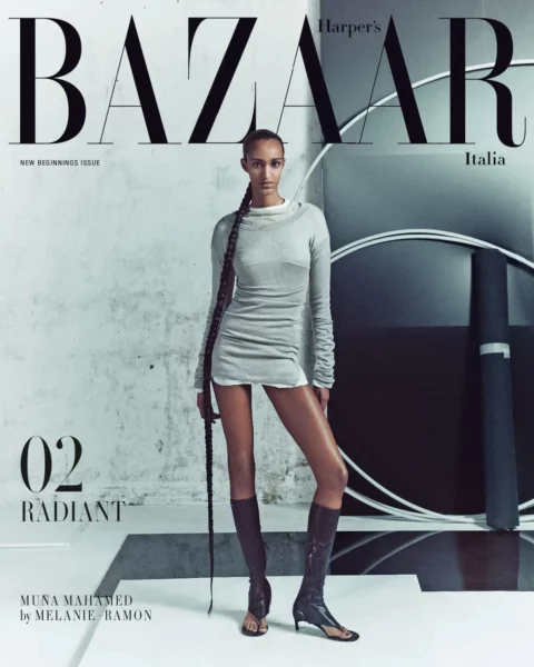 Muna Mahamed covers Harper’s Bazaar Italia February March 2023 by Melanie + Ramon