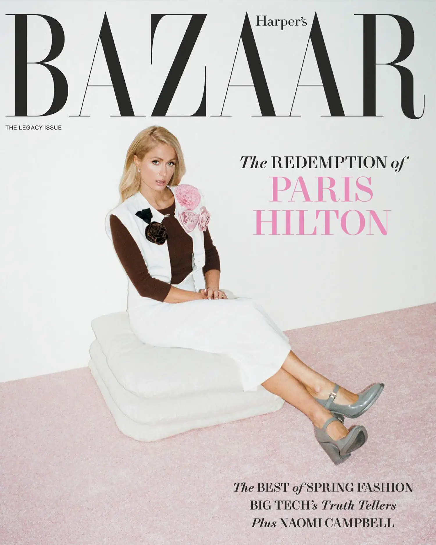 Paris Hilton covers Harper’s Bazaar US March 2023 by Max Farago