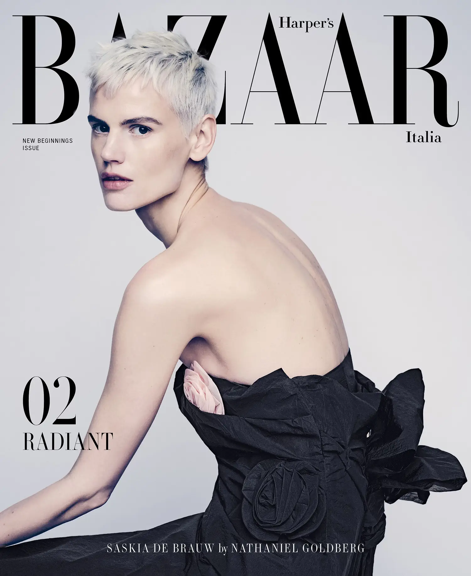 Saskia de Brauw covers Harper’s Bazaar Italia February/March 2023 by Nathaniel Goldberg