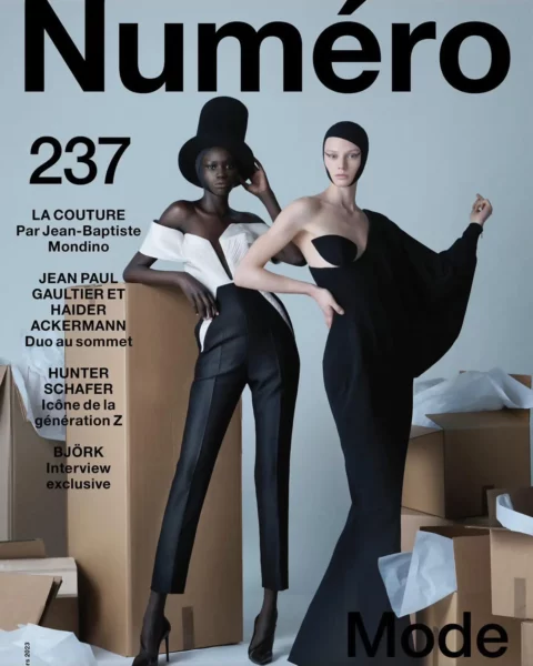 Vilma Sjoberg and Rejoice Chuol cover Numéro March 2023 by Jean-Baptiste Mondino