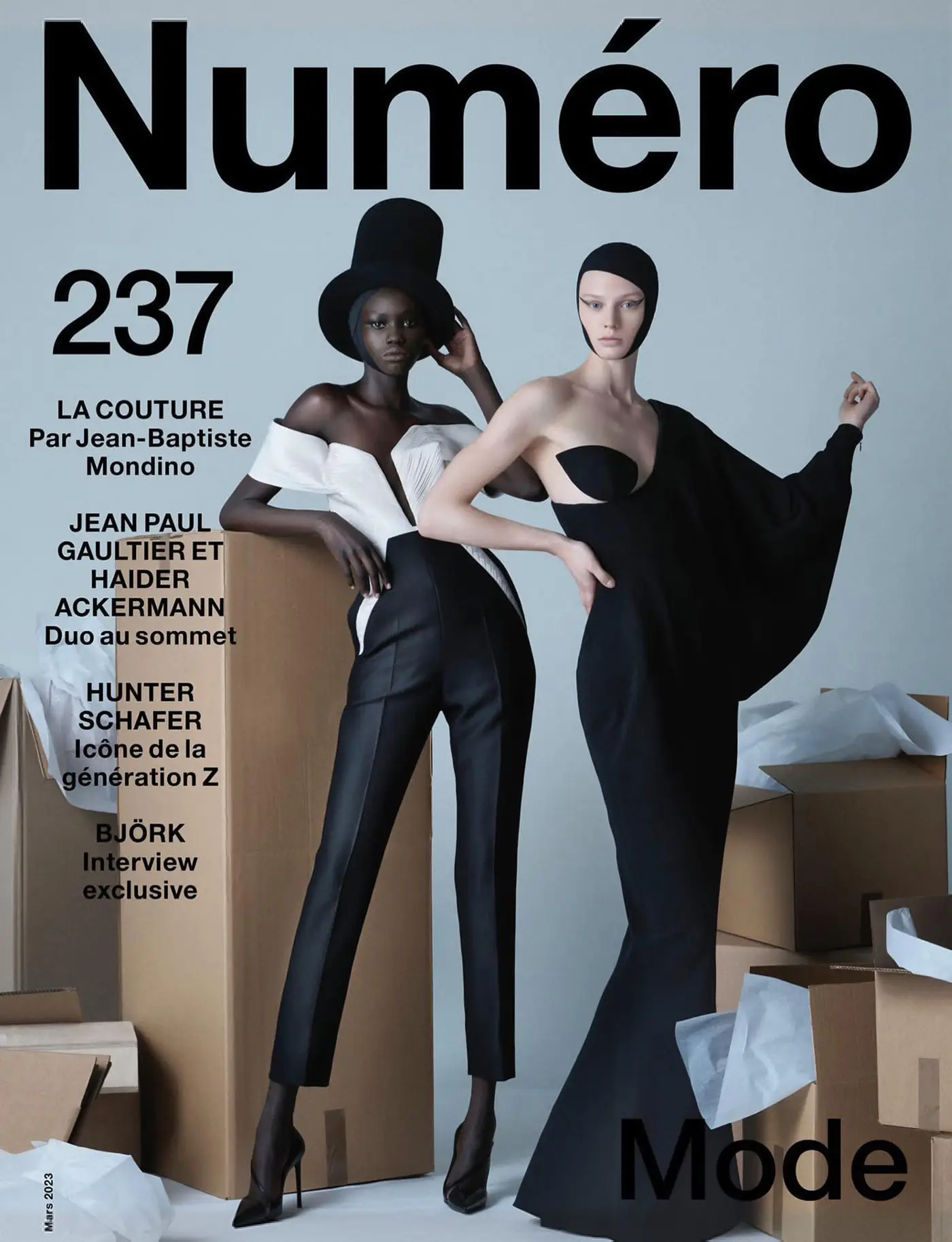 Vilma Sjoberg and Rejoice Chuol cover Numéro March 2023 by Jean-Baptiste Mondino
