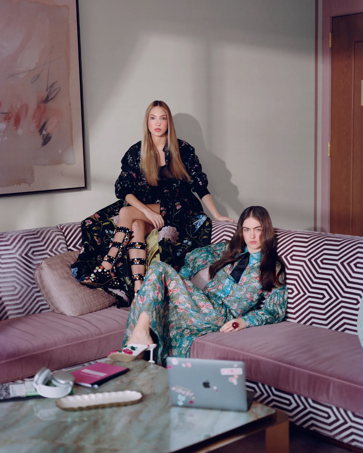 Lila Moss and Stella Jones by Tina Barney for Vogue Global March 2023
