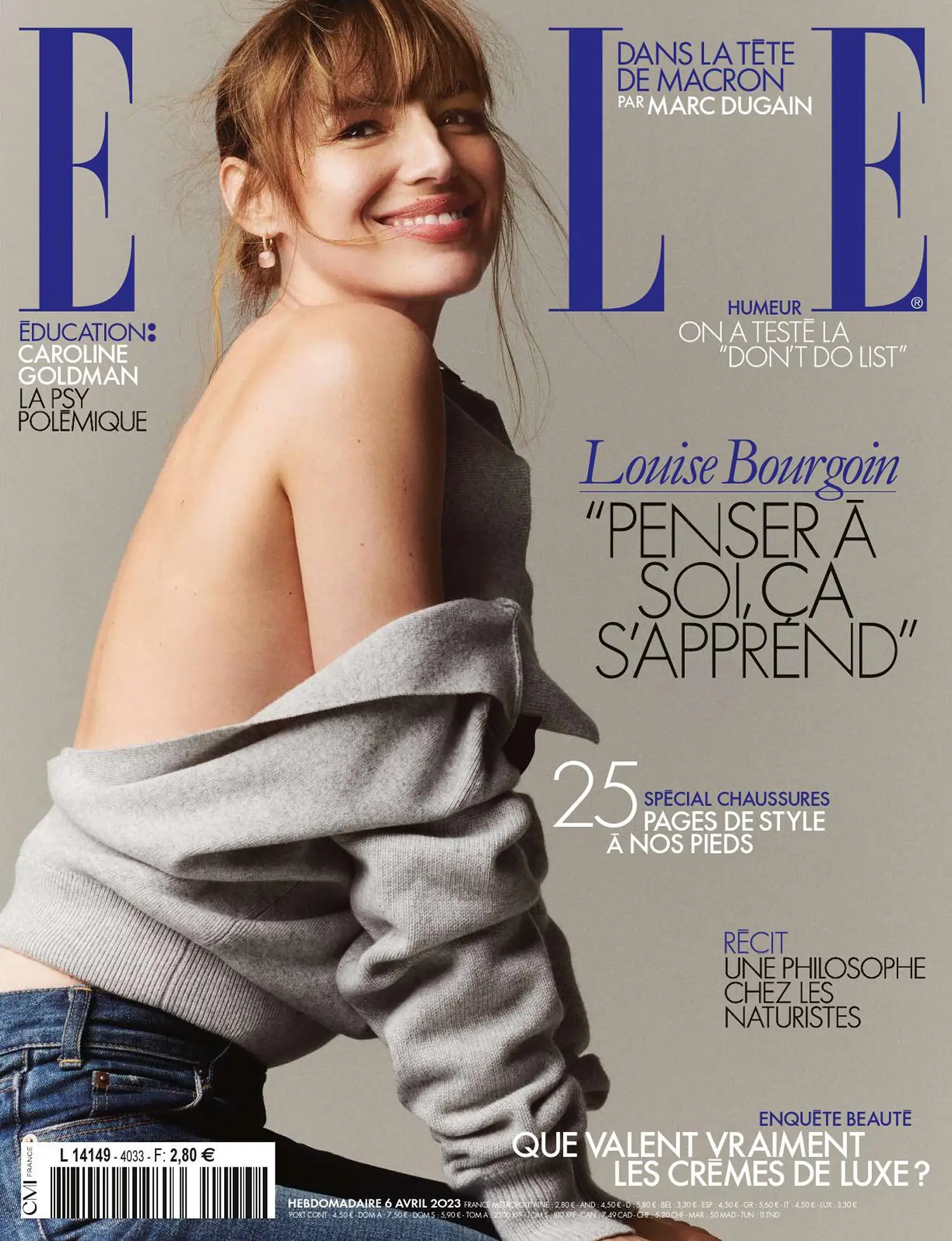 Louise Bourgoin covers Elle France April 6th, 2023 by Jonas Bresnan