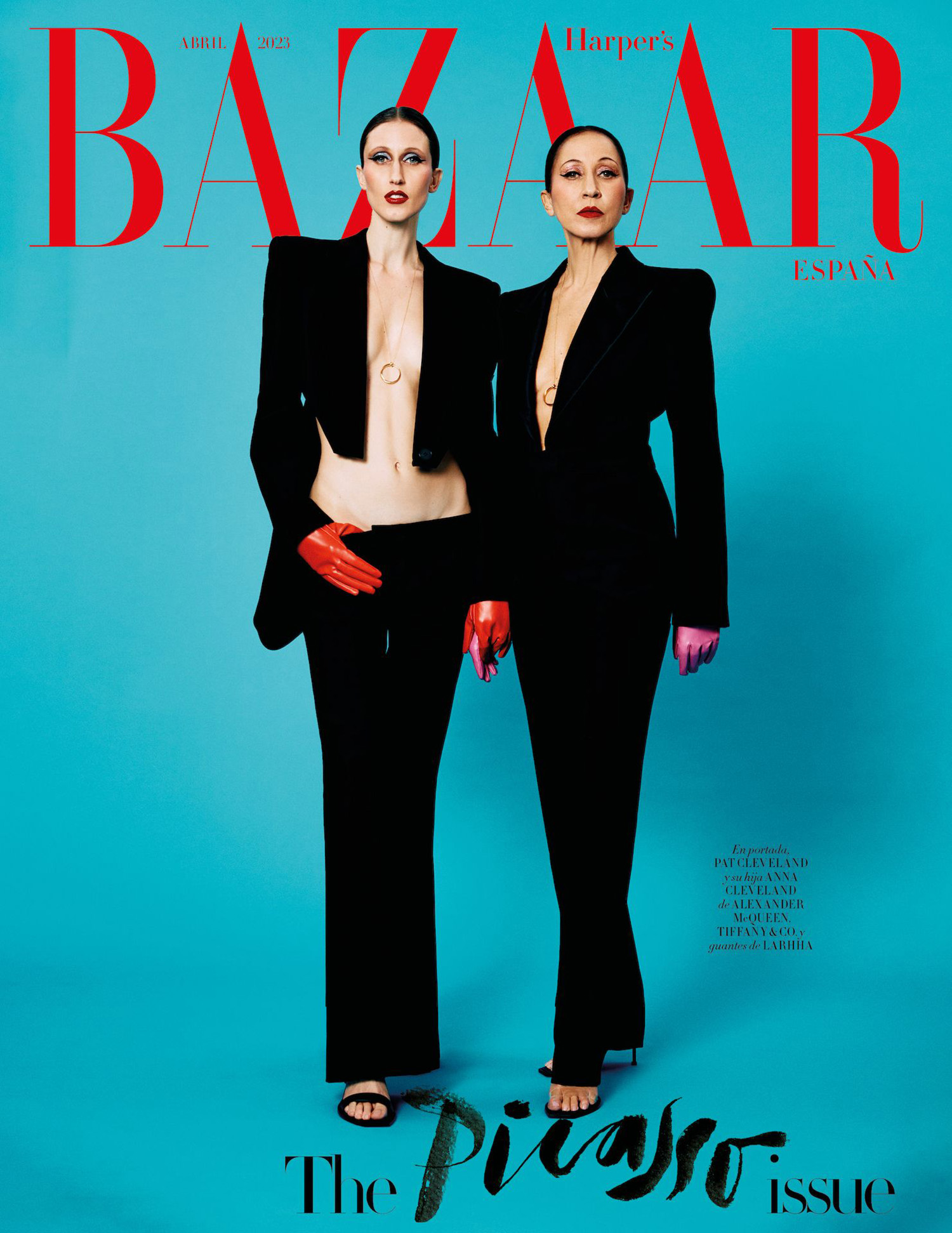 Pat and Anna Cleveland cover Harper’s Bazaar Spain April 2023 by Vladimir Martí