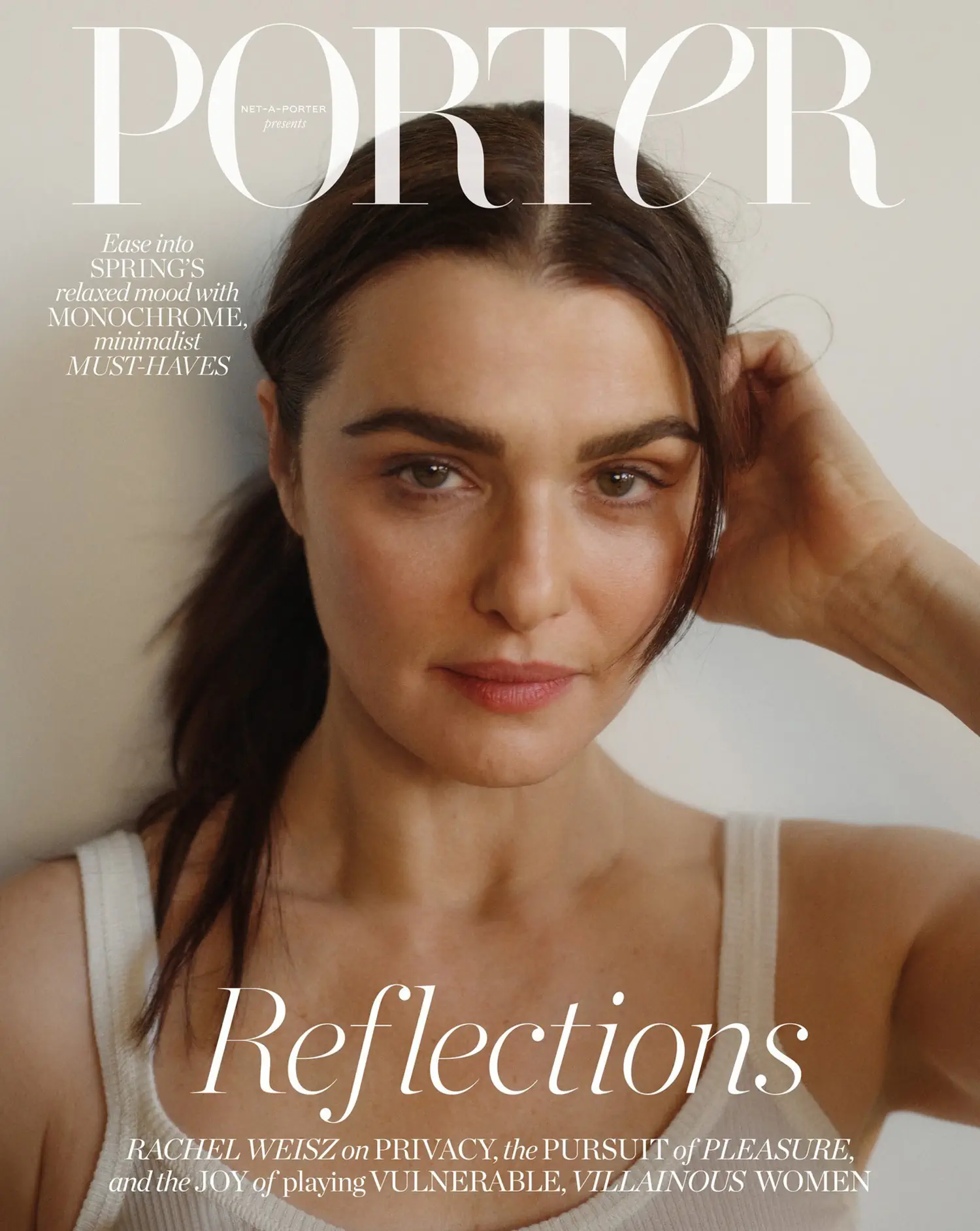 Rachel Weisz covers Porter Magazine April 3rd, 2023 by Yulia Gorbachenko