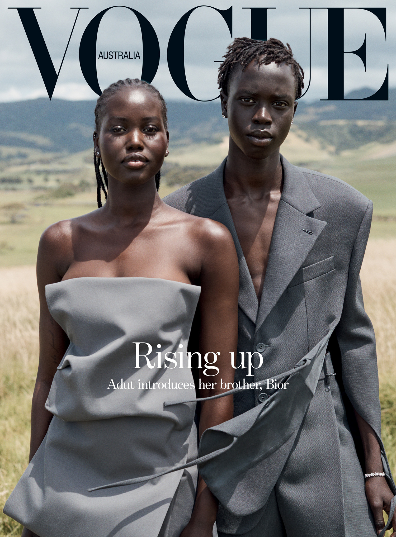 Adut Akech and Bior Akech cover Vogue Australia April 2023 by Josh Olins