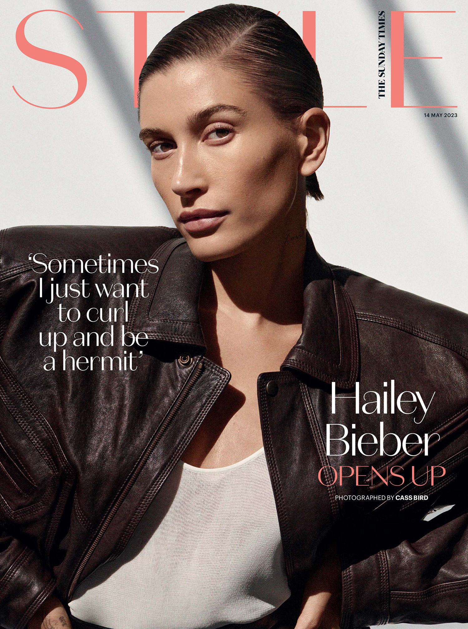 Hailey Bieber covers The Sunday Times Style May 14th, 2023 by Cass Bird