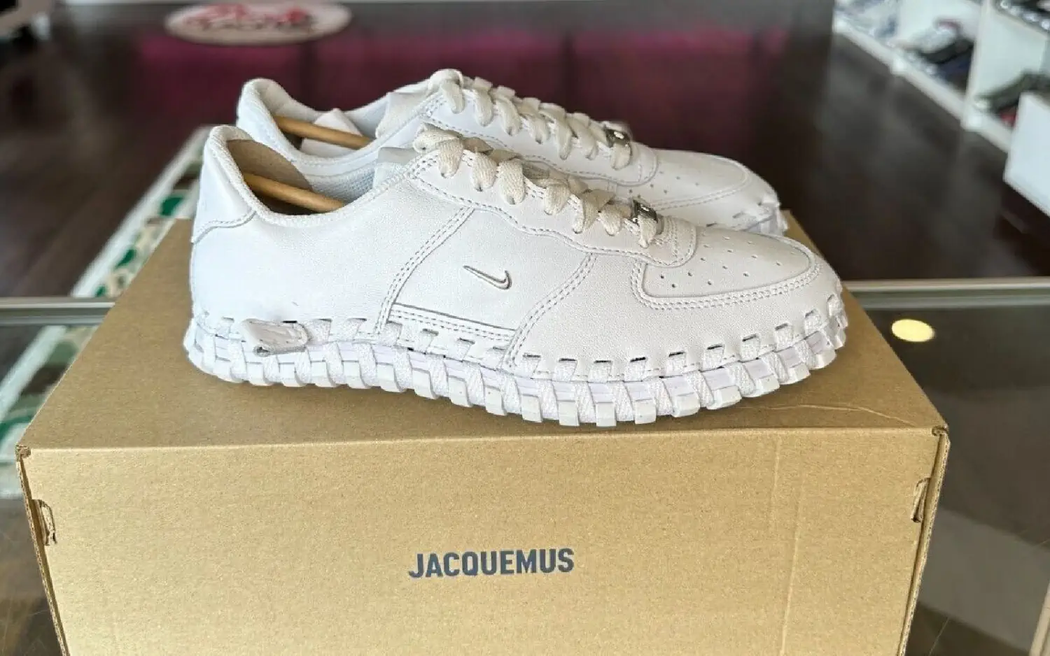 An early sneak peek into the Jacquemus x Nike J Force 1 Low collaboration