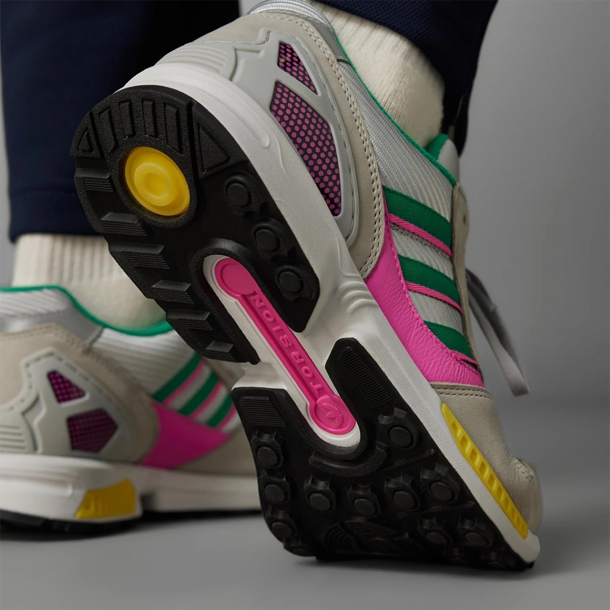 adidas ZX 8000 resplendent in pink and green