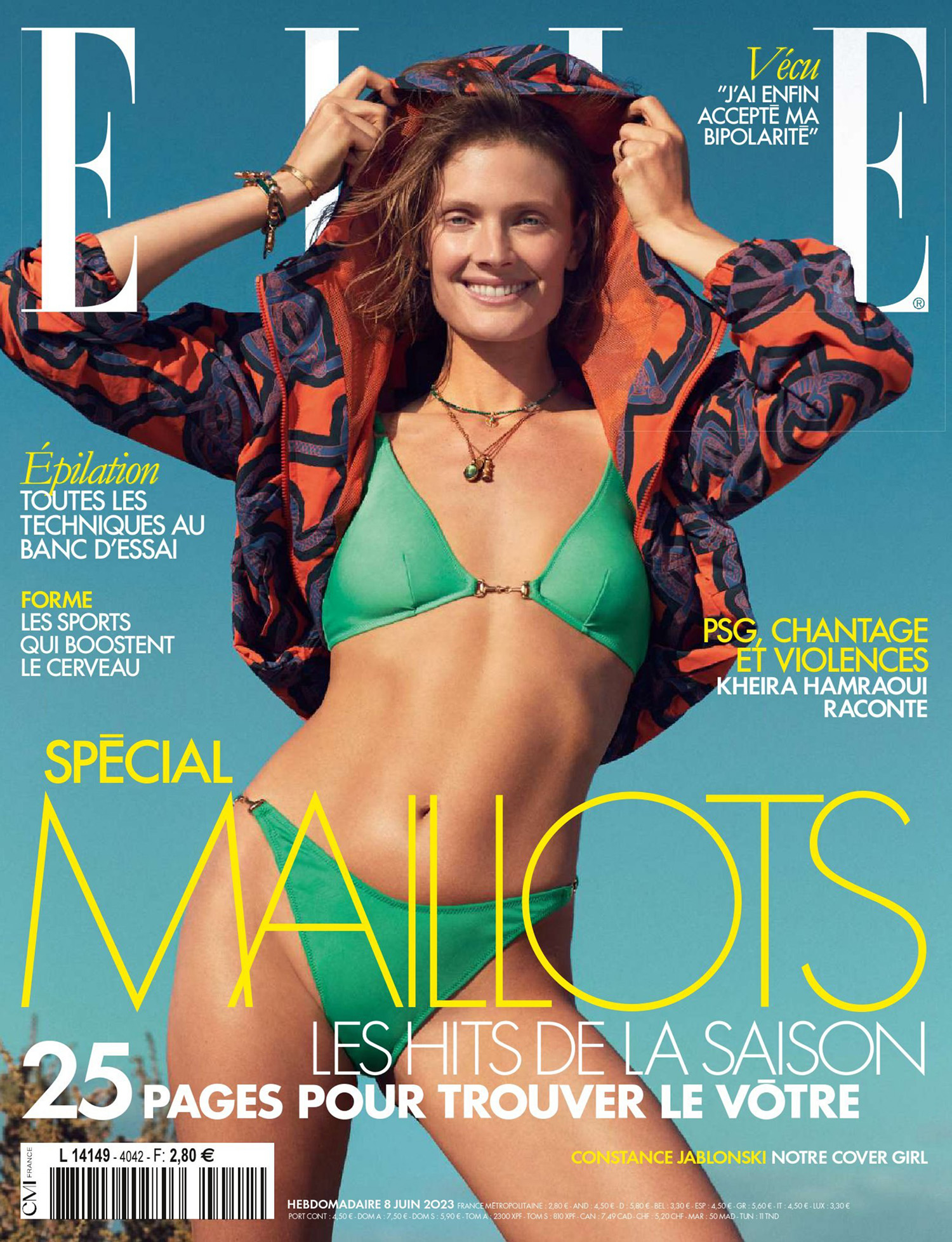 Constance Jablonski covers Elle France June 8th, 2023 by Emma Tempest