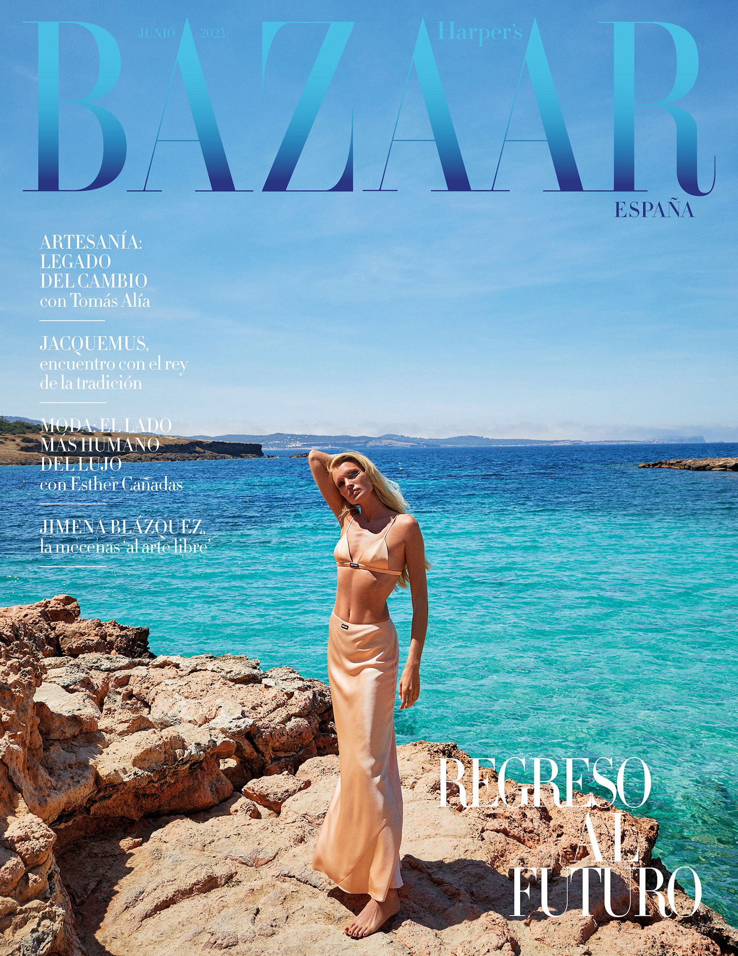 Esther Cañadas covers Harper’s Bazaar Spain June 2023 by Vladimir Martí