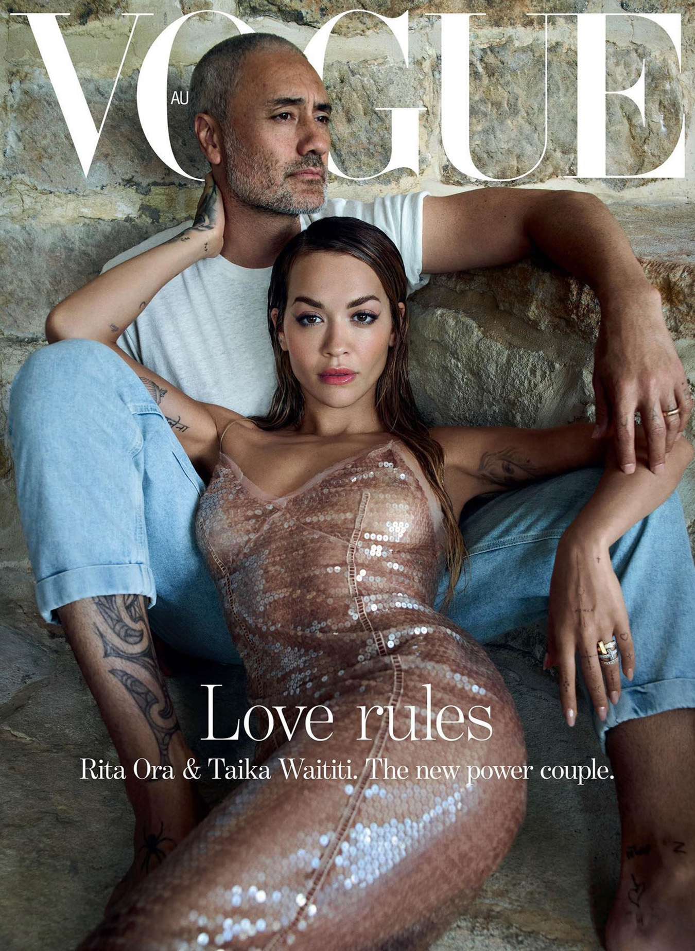Rita Ora and Taika Waititi cover Vogue Australia June 2023 by Robbie Fimmano