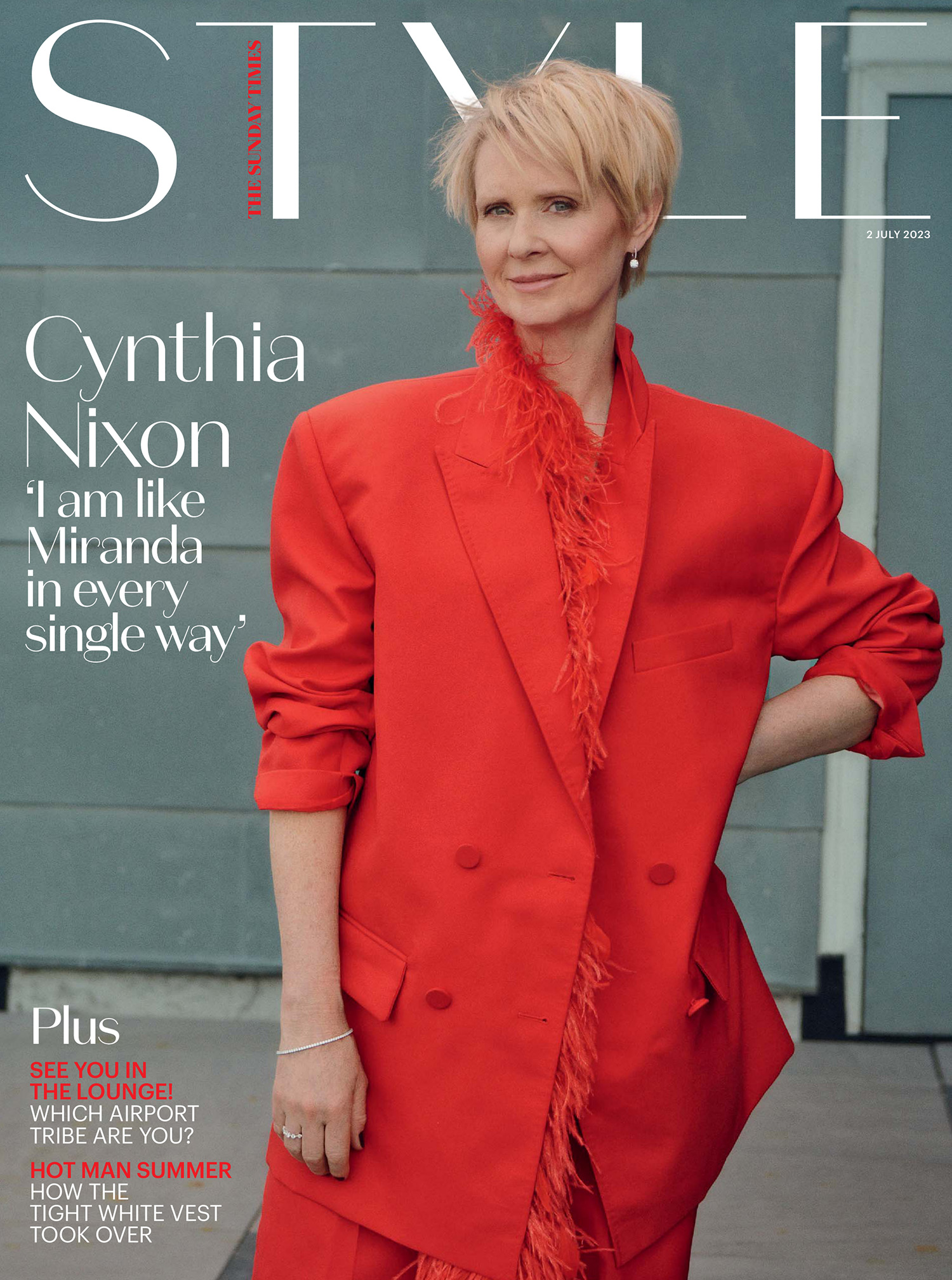 Cynthia Nixon covers The Sunday Times Style July 2nd, 2023 by Pamela Hanson