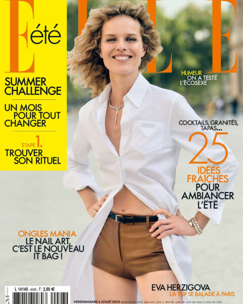 Eva Herzigova covers Elle France July 6th, 2023 by Matthew Brookes