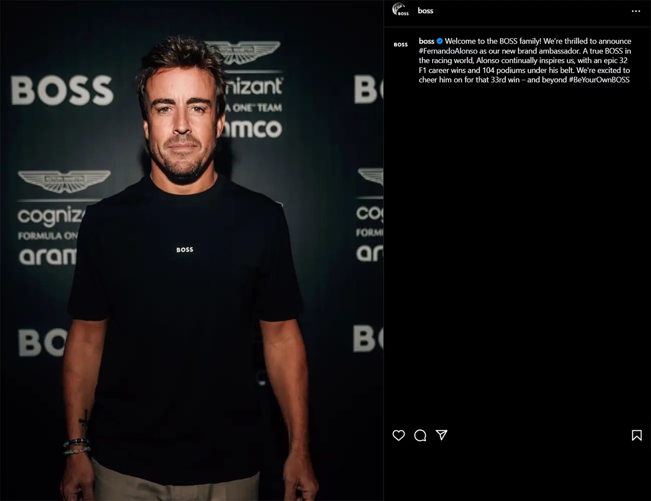 Fernando Alonso accelerates as the new BOSS ambassador