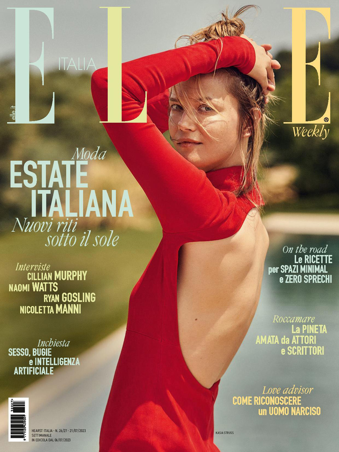 Kasia Struss covers Elle Italia July 6th, 2023 by David Burton