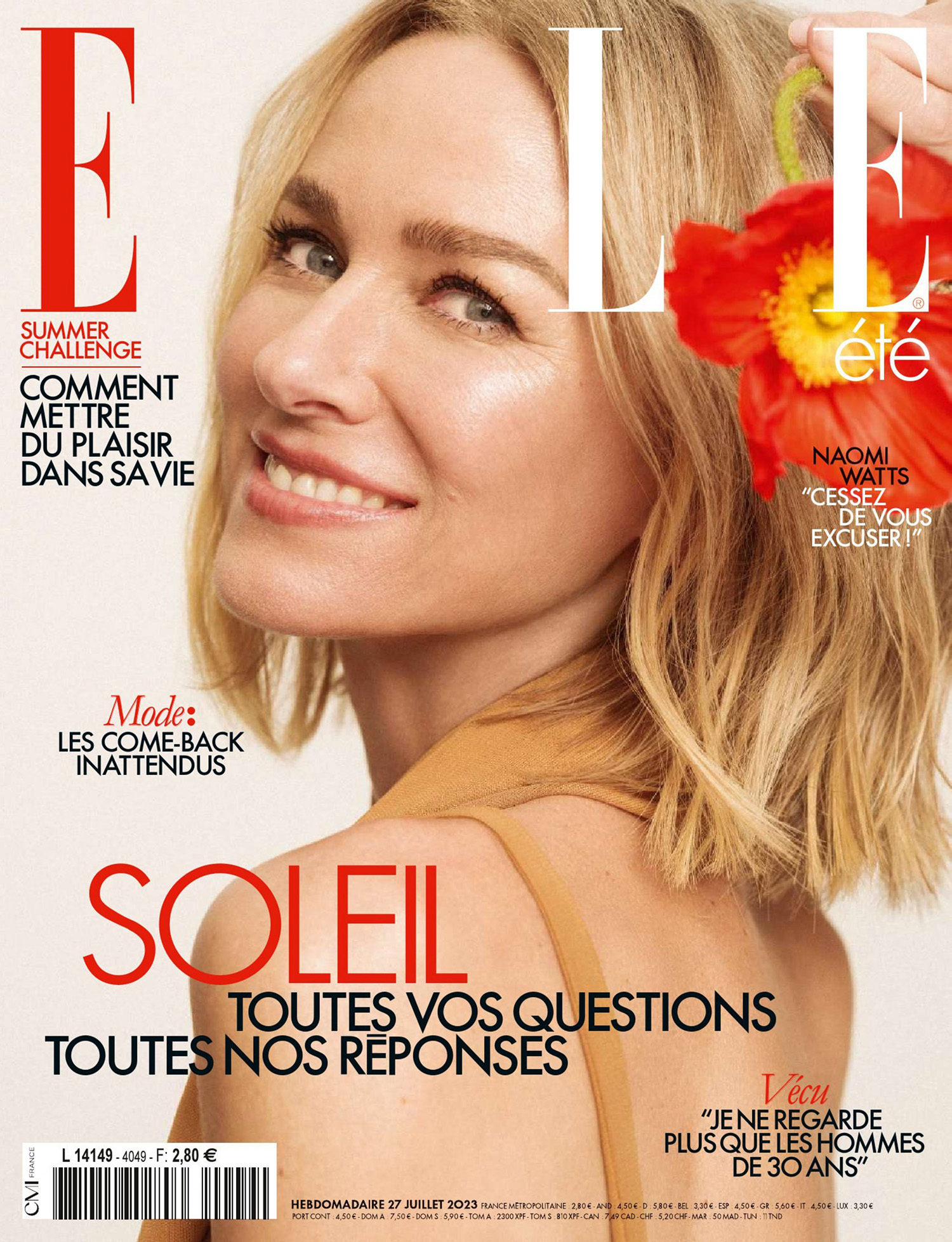 Naomi Watts covers Elle France July 27th, 2023 by Juankr