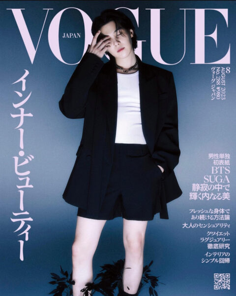 BTS’ Suga in Valentino on Vogue Japan August 2023 by Go Wontae