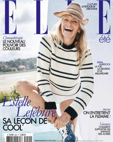 Estelle Lefébure covers Elle France August 10th, 2023 by Jan Welters