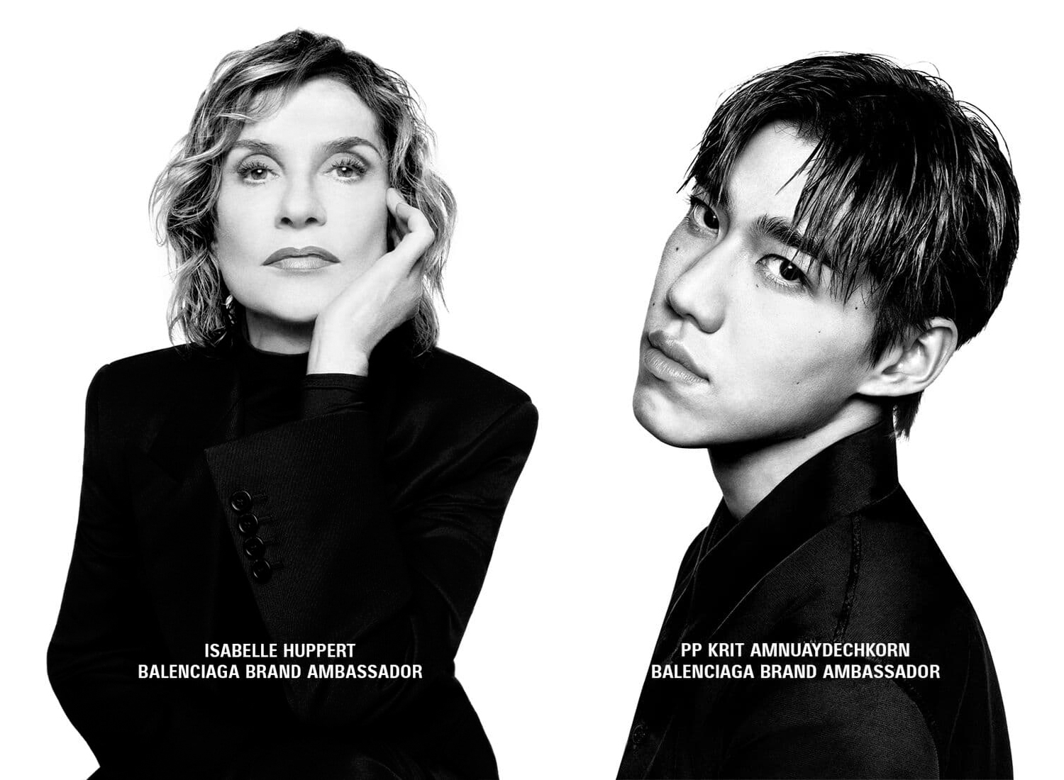 Isabelle Huppert and PP Krit Amnuaydechkorn emerge as Balenciaga's first-ever brand ambassadors