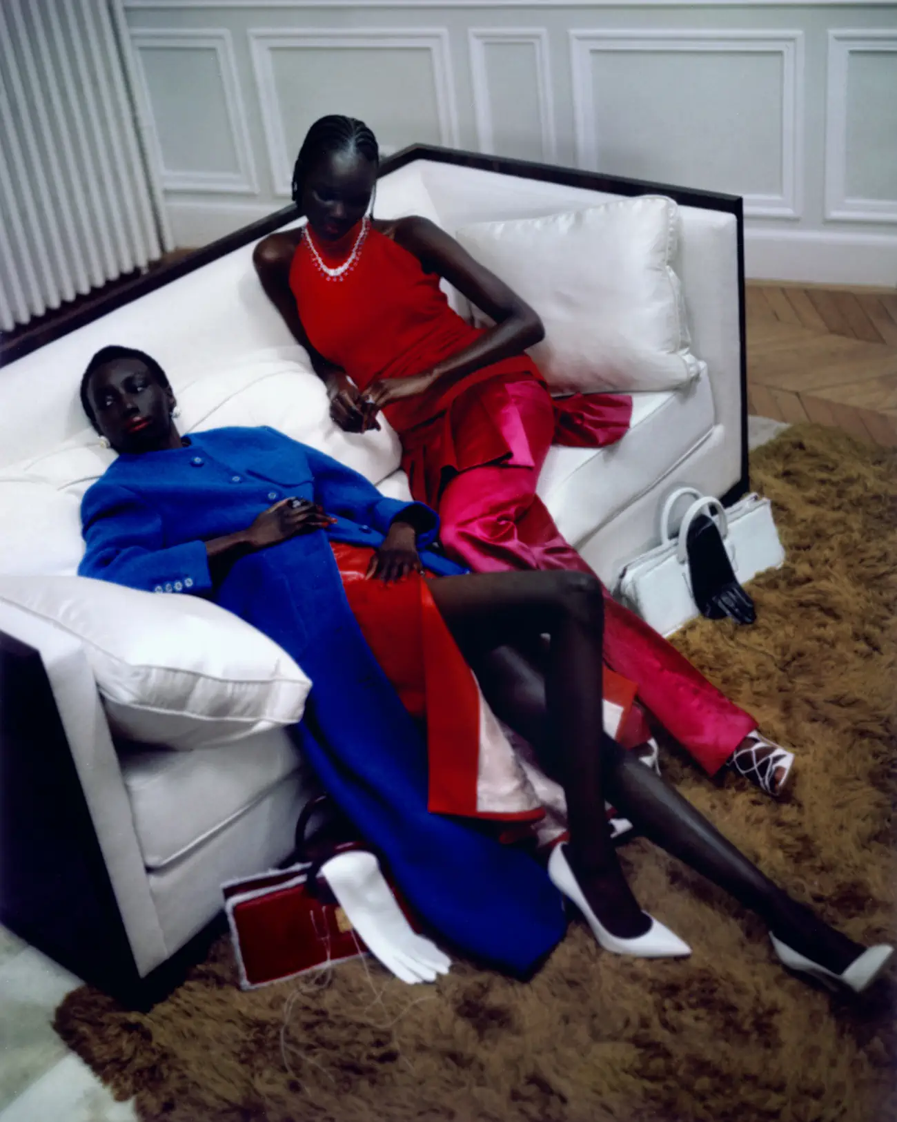Alay Deng and Abény Nhial by Gabriel Moses for Harper’s Bazaar US September 2023