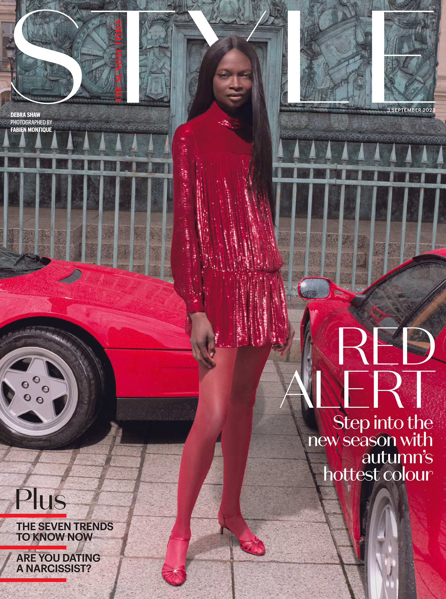 Debra Shaw covers The Sunday Times Style September 3rd, 2023 by Fabien Montique
