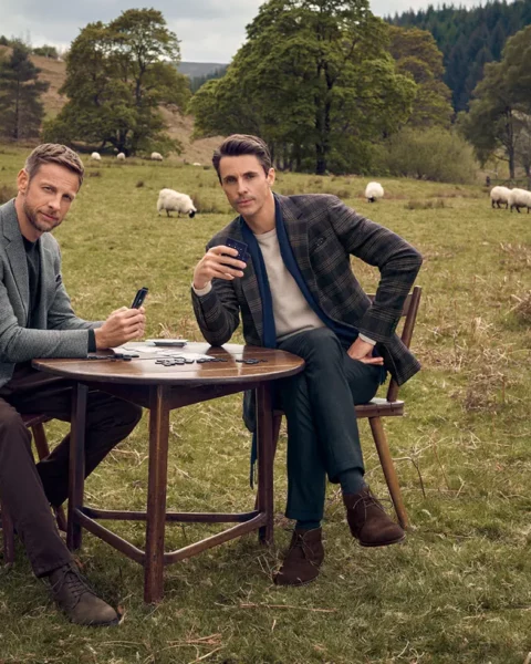 Hackett London Fall Winter 2023 campaign brings Jenson Button and Matthew Goode together