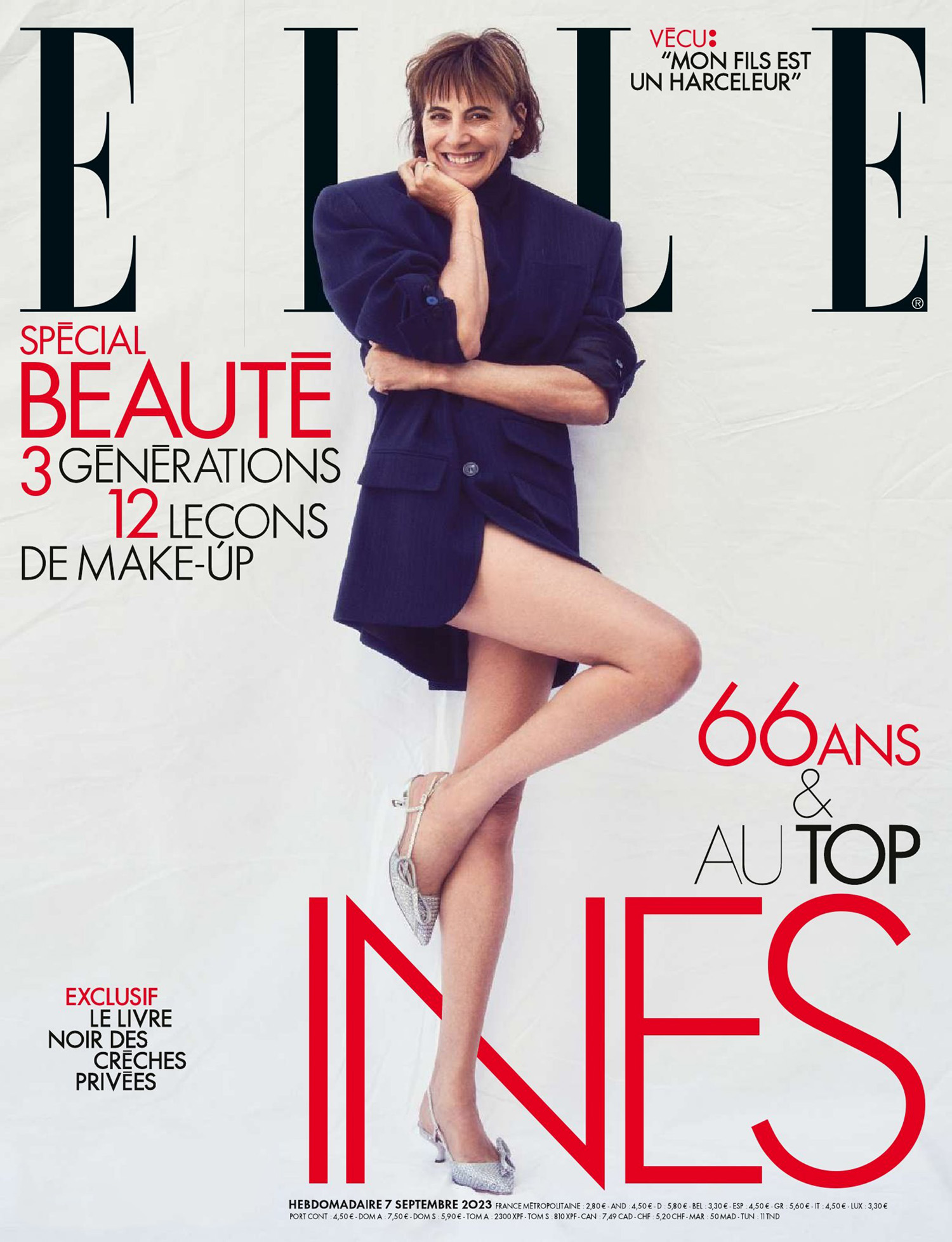Inès de la Fressange covers Elle France September 7th, 2023 by Matthew Brookes