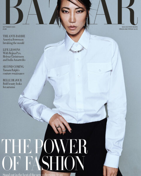 Soo Joo Park covers Harper’s Bazaar UK September 2023 by Boo George