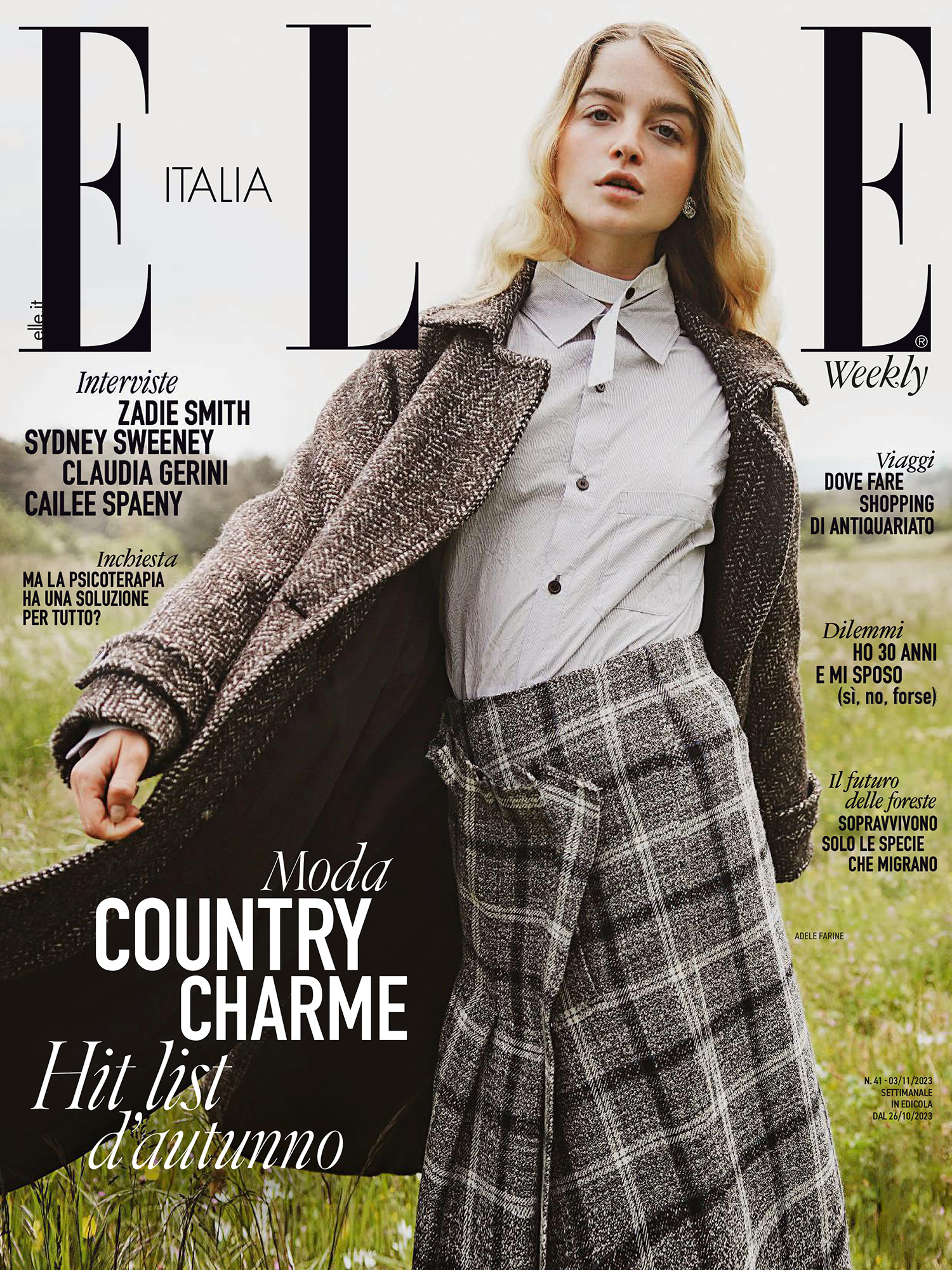 Adele Farine covers Elle Italia October 26th, 2023 by François Rotger