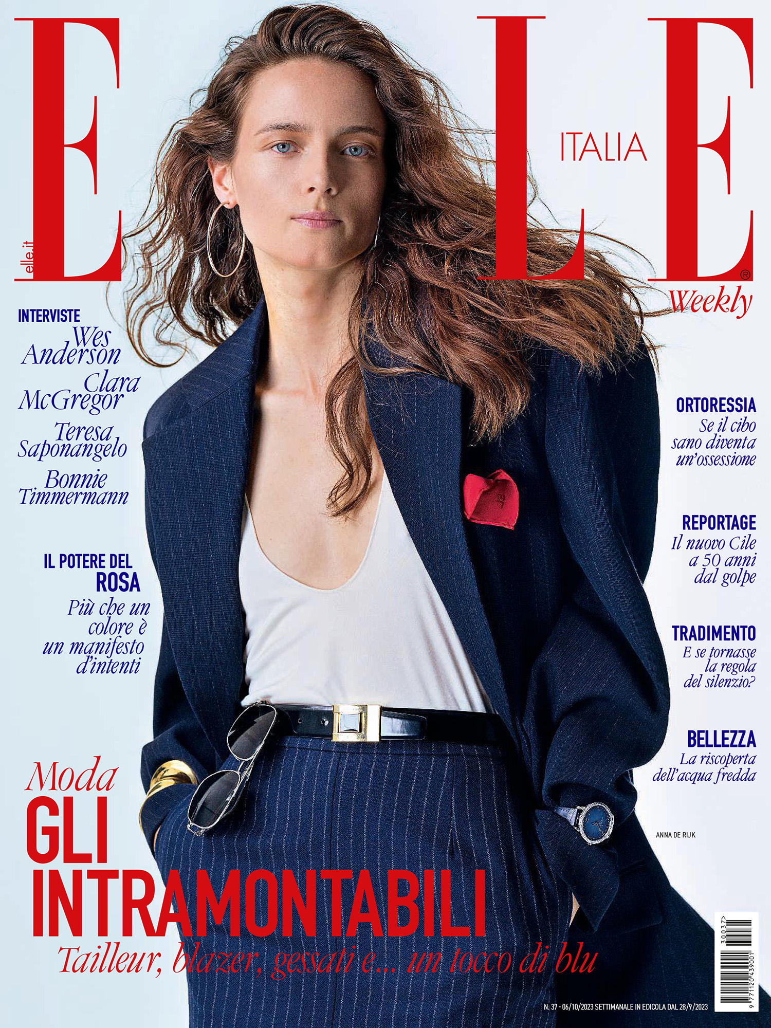 Anna de Rijk covers Elle Italia September 28th, 2023 by Gilles Bensimon