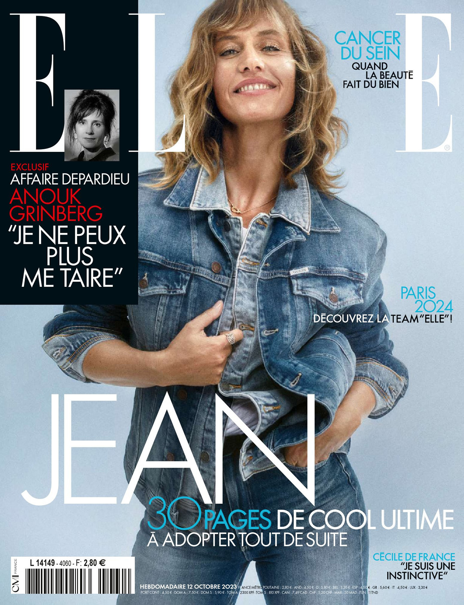 Cécile de France covers Elle France October 12th, 2023 by Xavi Gordo