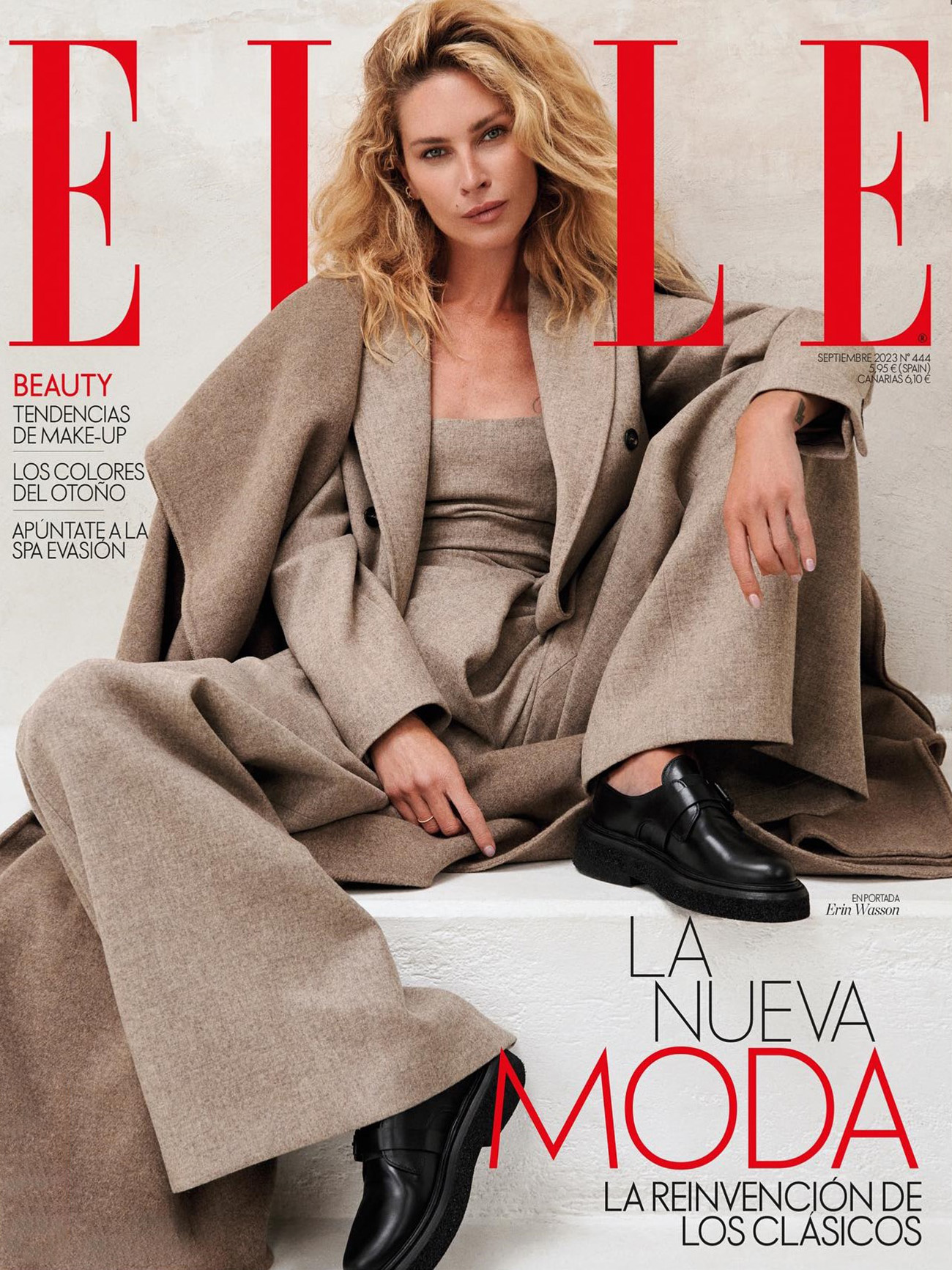 Erin Wasson covers Elle Spain September 2023 by Javier Lopez