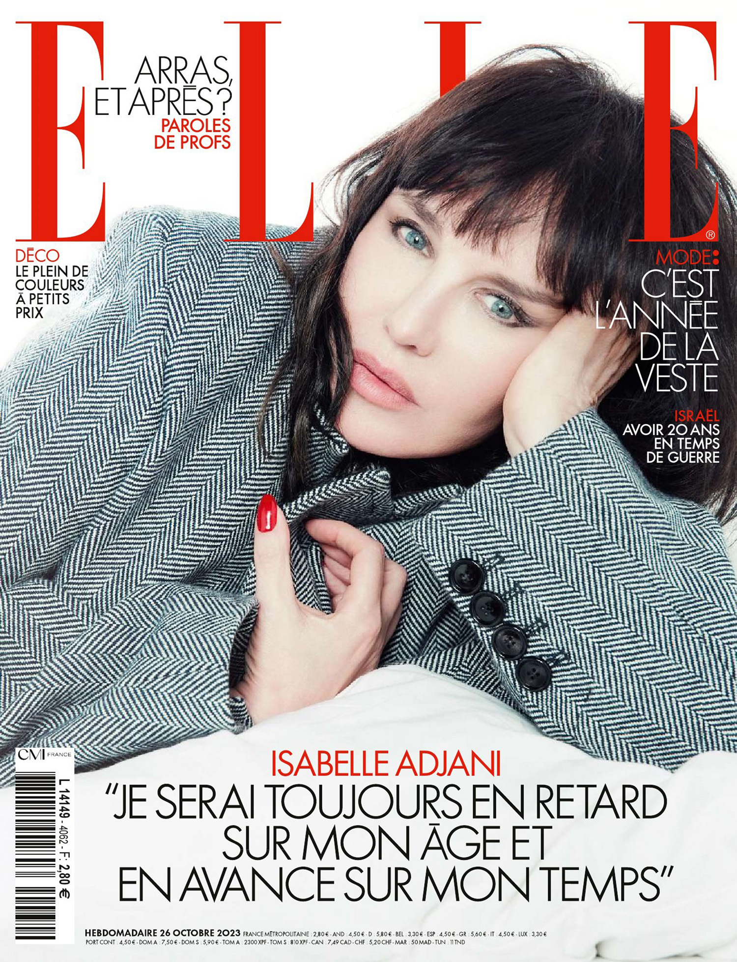 Isabelle Adjani covers Elle France October 26th, 2023 by Sofia Sanchez & Mauro Mongiello