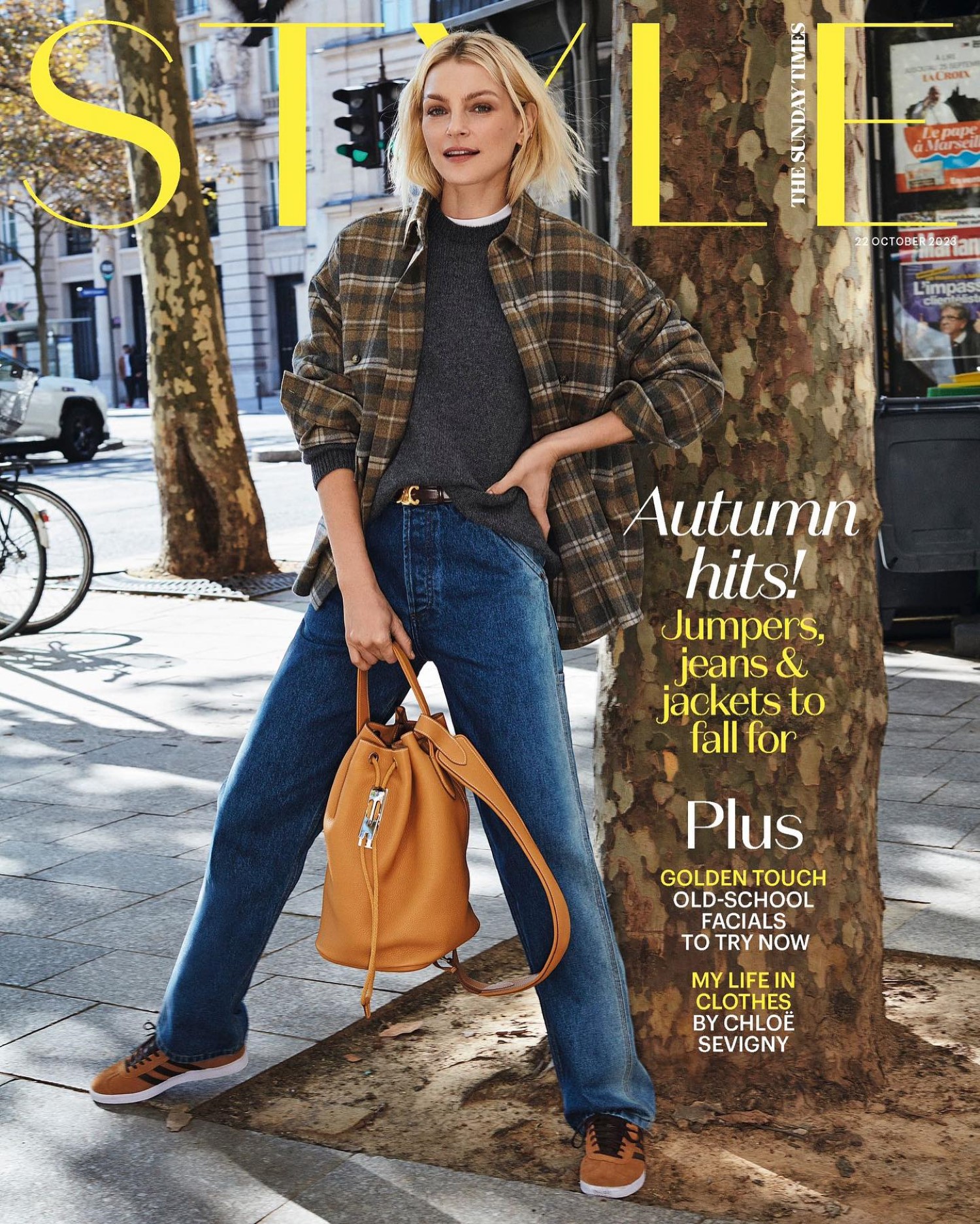 Jessica Stam covers The Sunday Times Style October 22nd, 2023 by Paul Wetherell