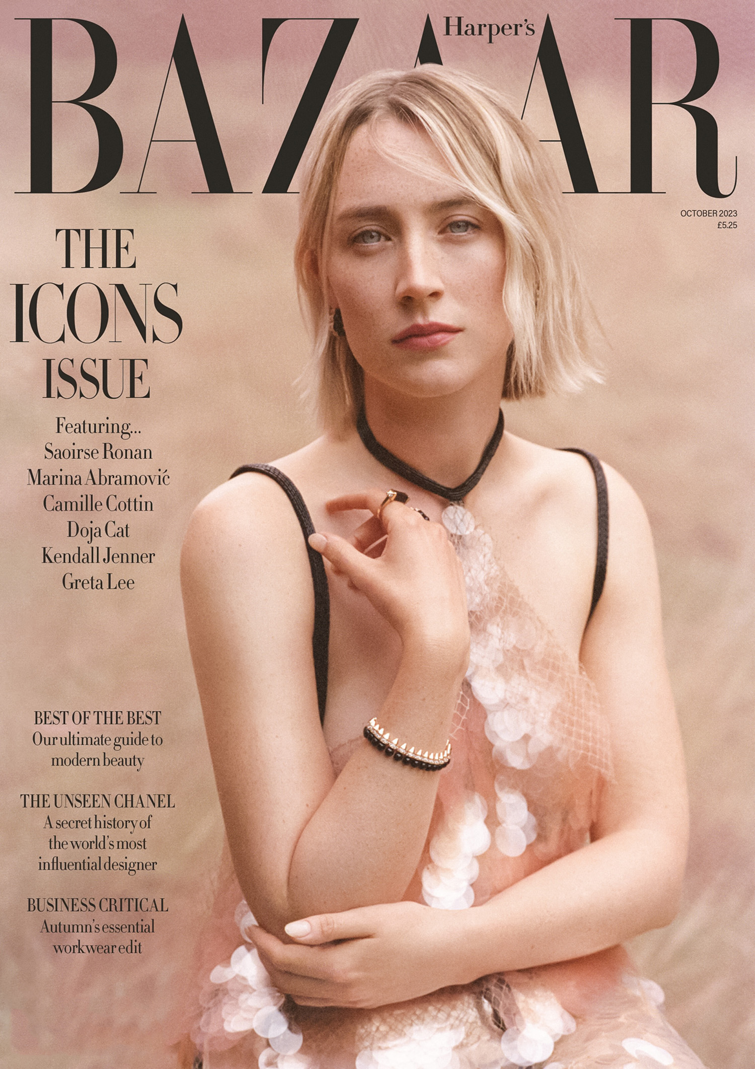 Saoirse Ronan covers Harper’s Bazaar UK October 2023 by Agata Pospieszynska