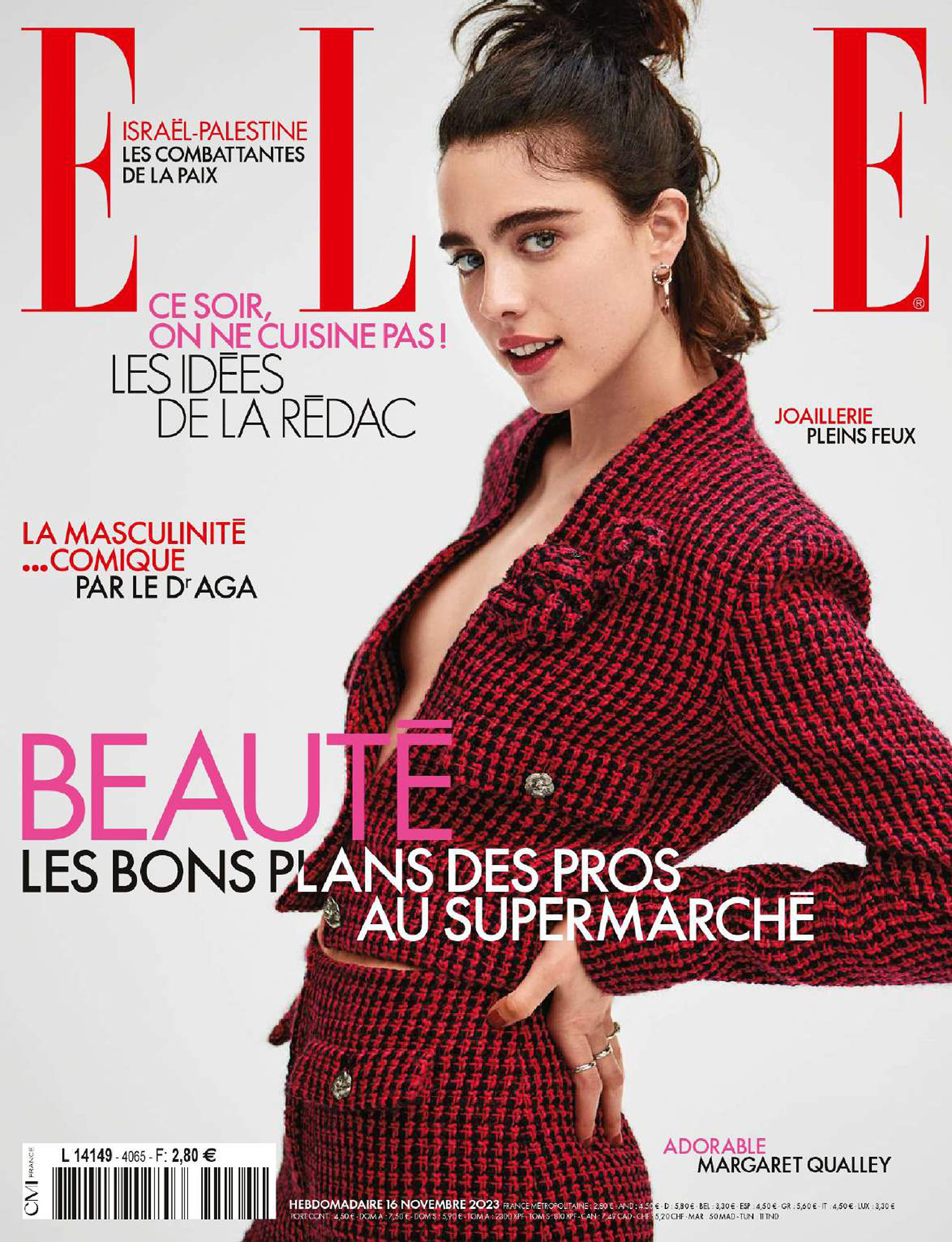 Margaret Qualley covers Elle France November 16th, 2023 by Cass Bird