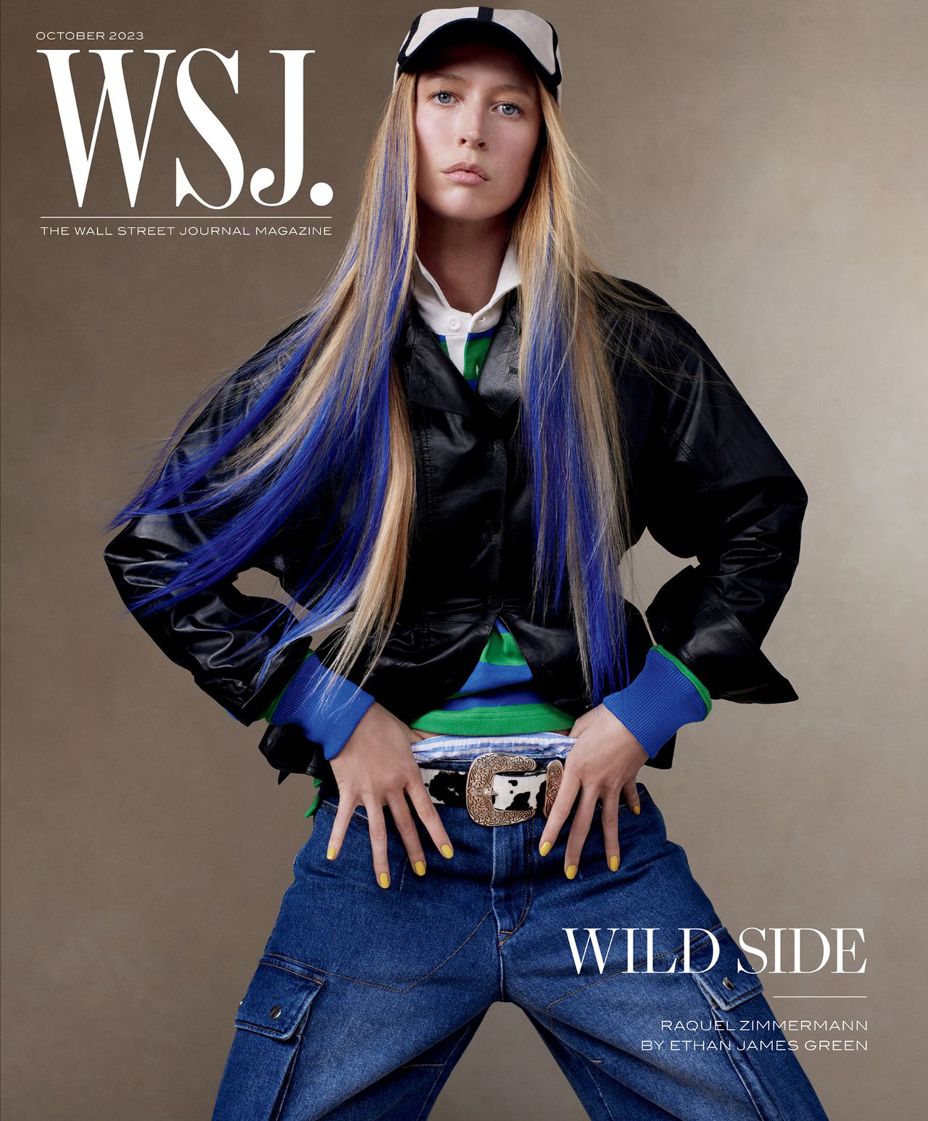 Raquel Zimmermann covers WSJ. Magazine October 2023 by Ethan James Green
