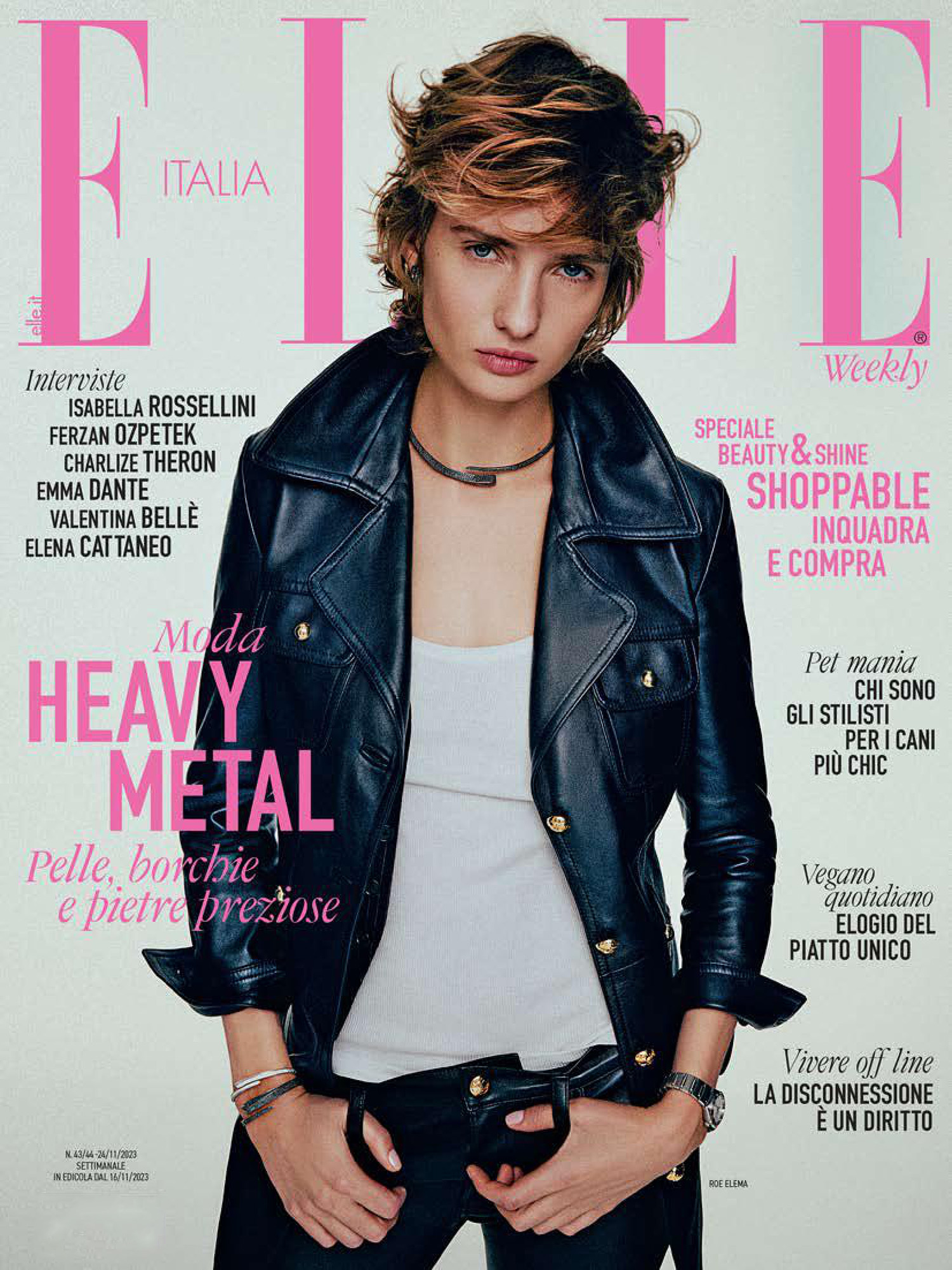 Roe Elema covers Elle Italia November 16th, 2023 by Alessandro Oliva
