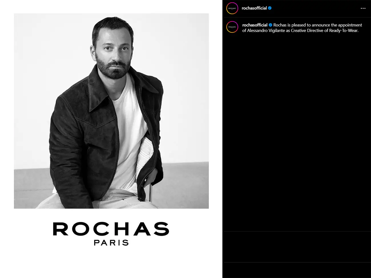Alessandro Vigilante appointed Creative director at Rochas