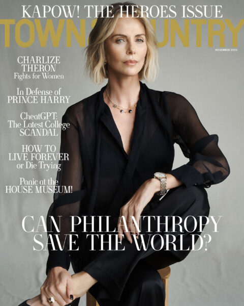 Charlize Theron covers Town & Country November 2023 by Sebstian Kim