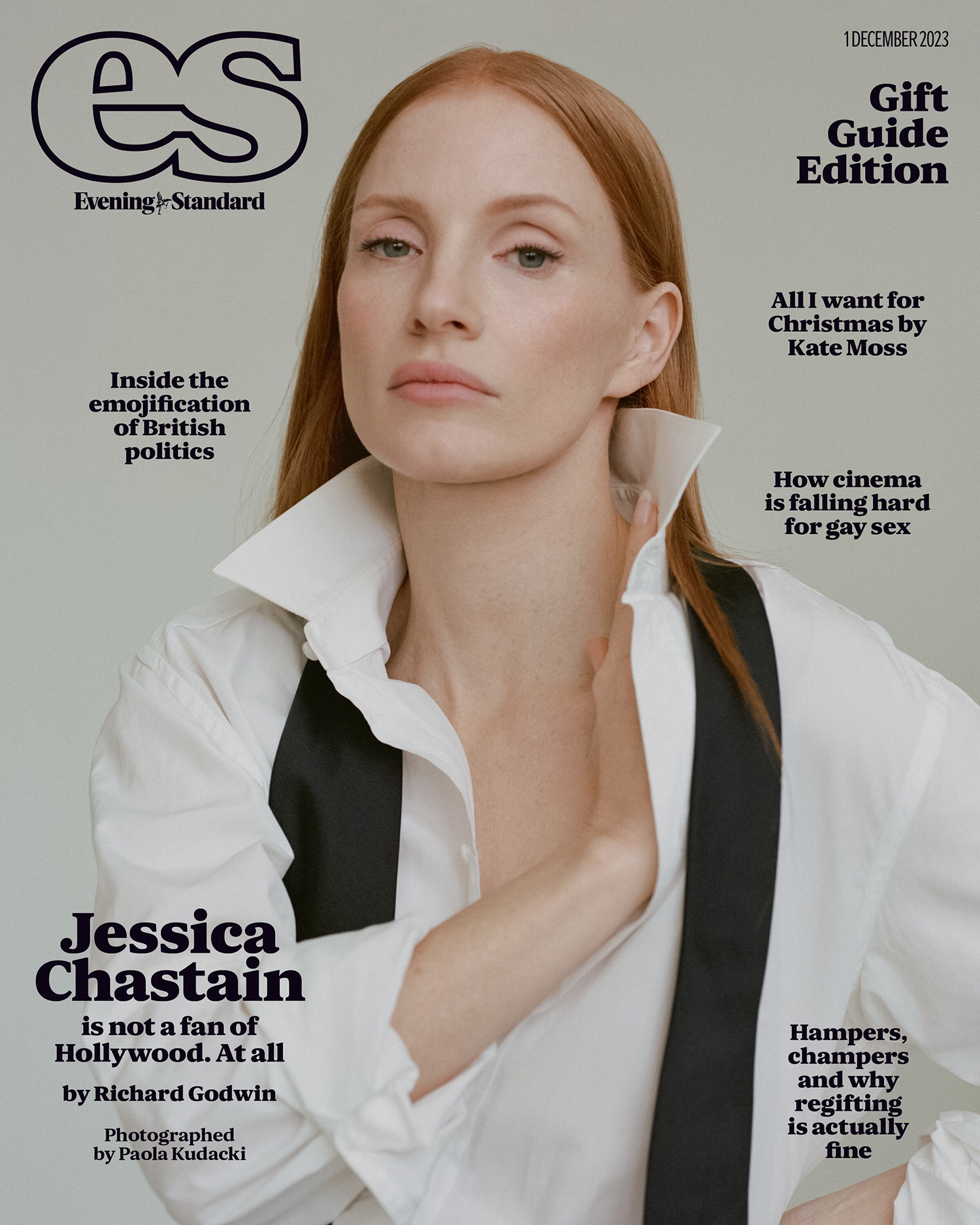 Jessica Chastain covers ES Magazine December 1st, 2023 by Paola Kudacki