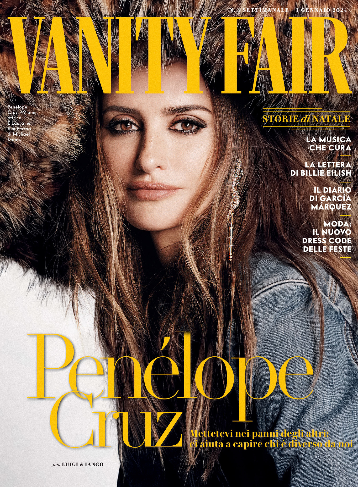 Penélope Cruz covers Vanity Fair Italia December 20th, 2023 by Luigi & Iango