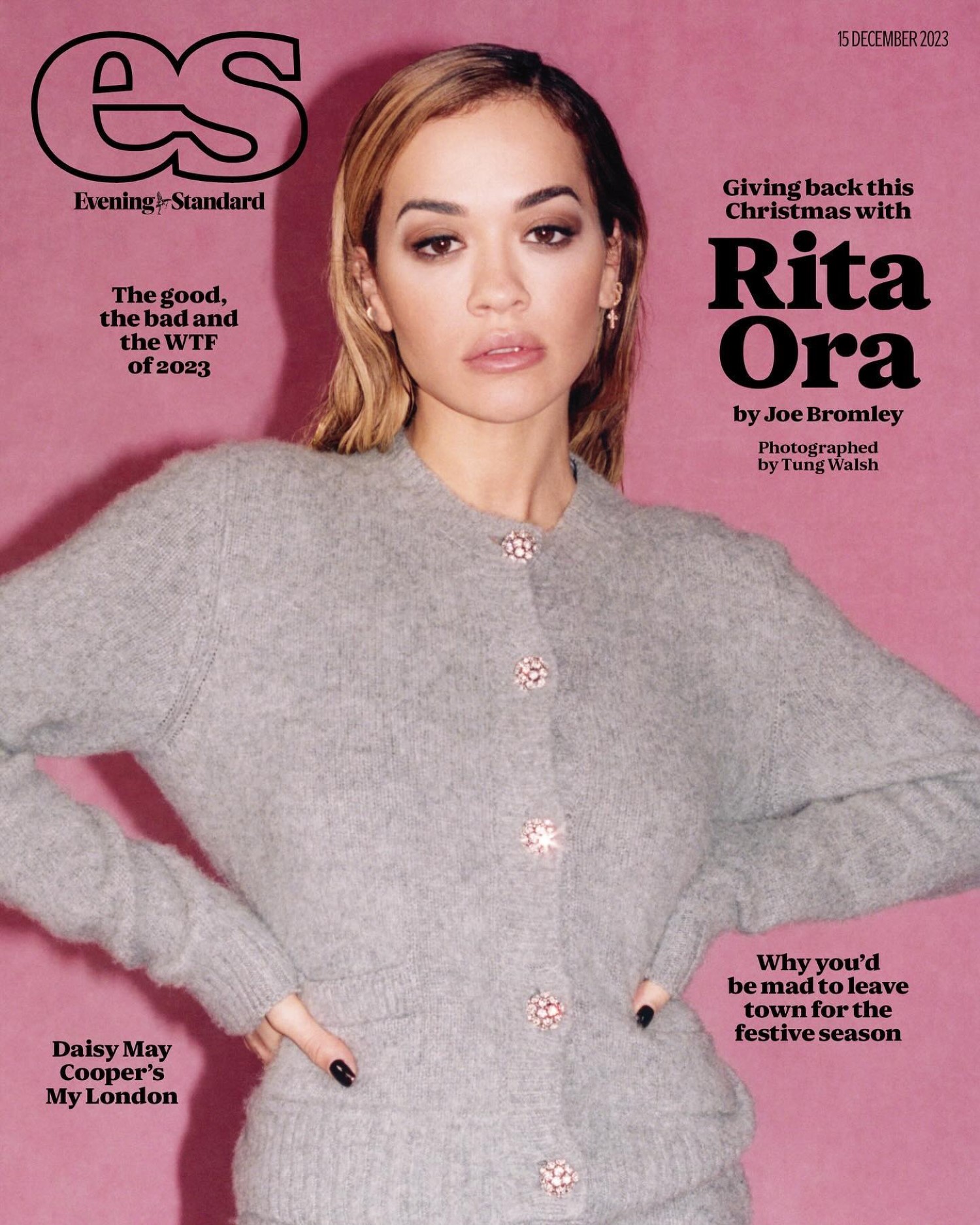Rita Ora covers ES Magazine December 15th, 2023 by Tung Walsh