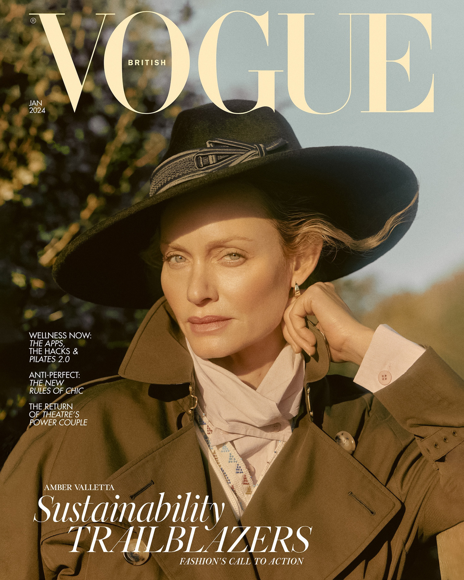 Amber Valletta covers British Vogue January 2024 by Charlotte Wales