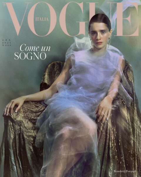 Benedetta Porcaroli covers Vogue Italia January 2024 by Elizaveta Porodina